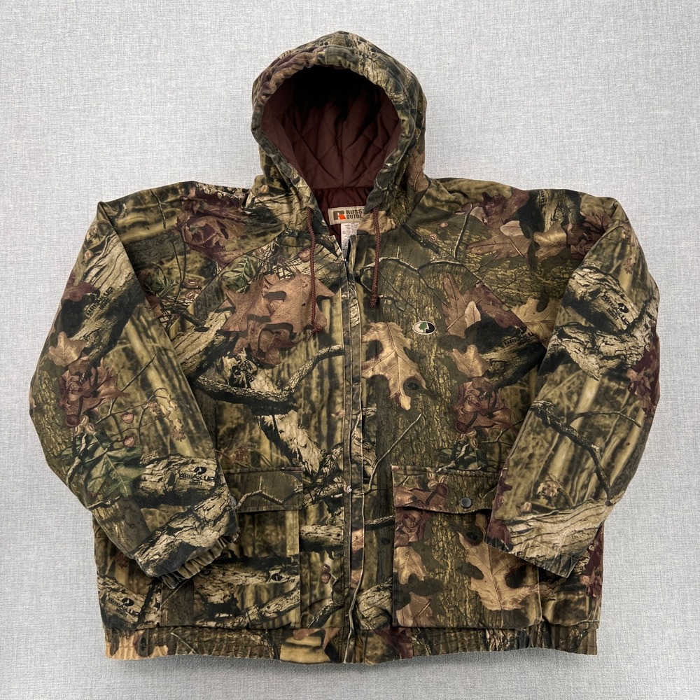 Russell Outdoors Mossy Oak Camo Flintlock‎ Hooded Jacket 2XL Hunting Insulated